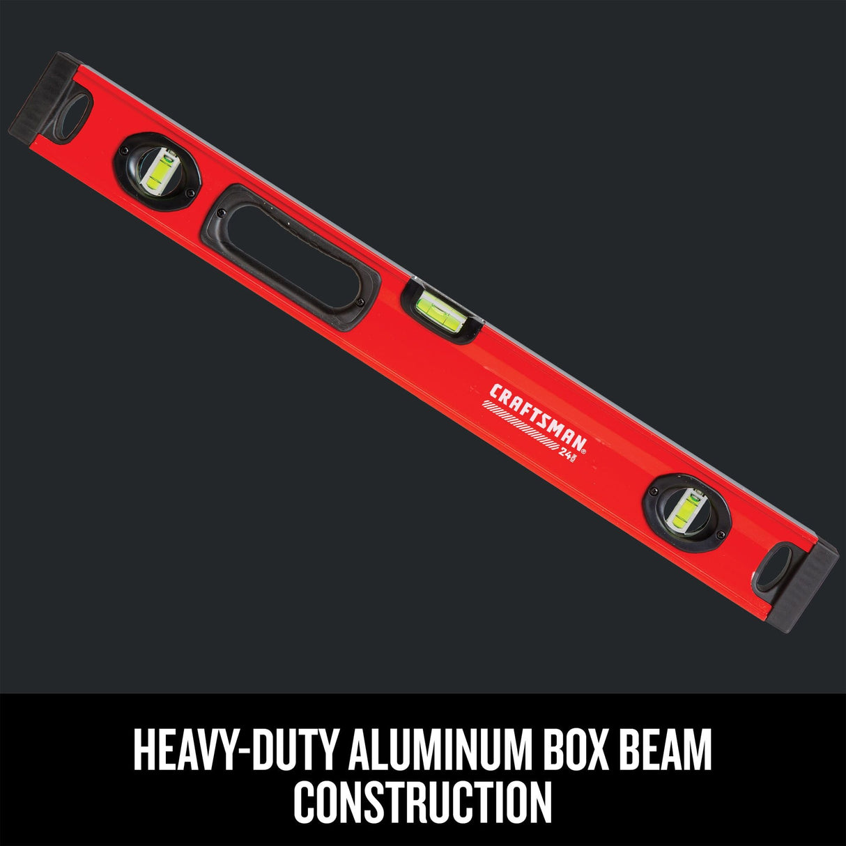 Aluminum 24-in 3 Vial Box Beam Level CMHT82346