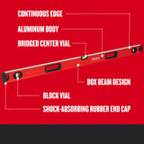 Aluminum 48-in 3 Vial Box Beam Level CMHT82347