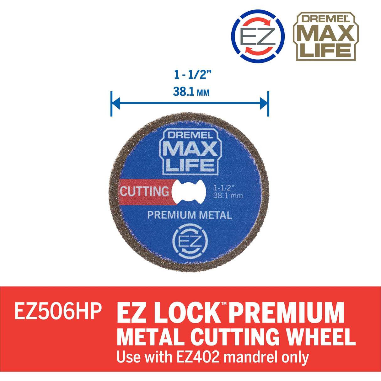 Cubic Boron Nitride 1-1/2-in Cutting Wheel Accessory EZ506HP