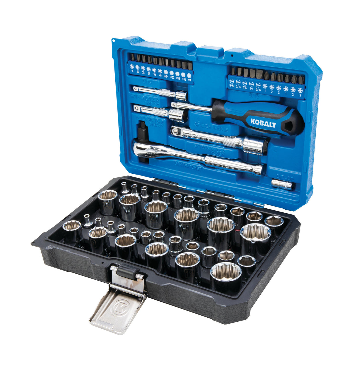 64-Piece Standard (SAE) and Metric Polished Chrome Mechanics Tool Set with Hard Case 86771