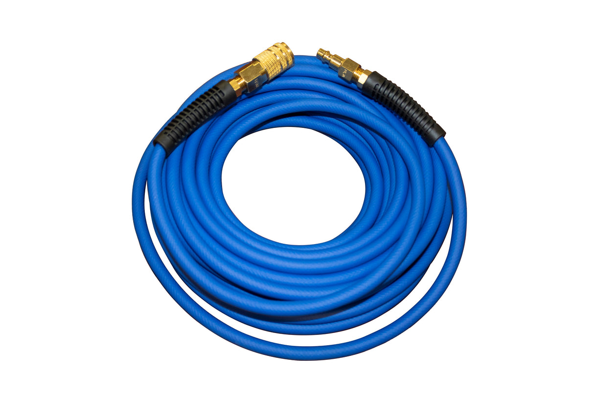 Hybrider Flex 1/4In 50Ft Hybrid Air Hose with Quick Connect Air Fittings HFH25.50