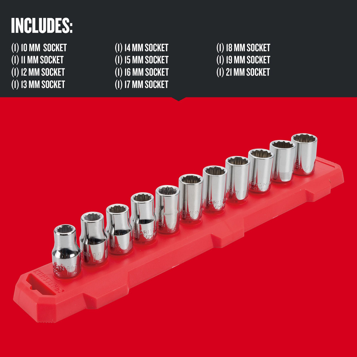 1/2-in Drive Metric Shallow Socket Set (11-Pieces) CMMT12047