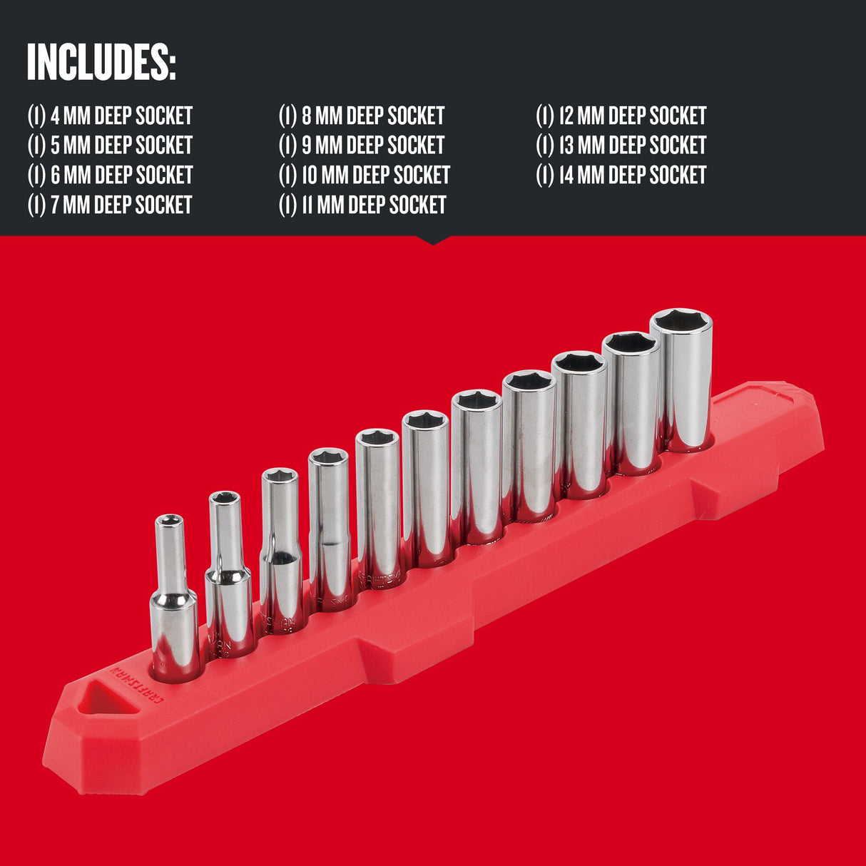 1/4-in Drive Metric Deep Socket Set (11-Pieces) CMMT12051