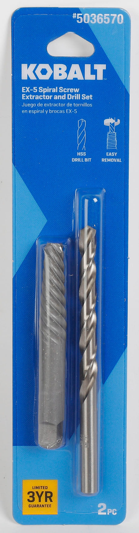 2-Pack High Carbon Steel/Hss Set Screw Extractor and Drill Bit Set 59954