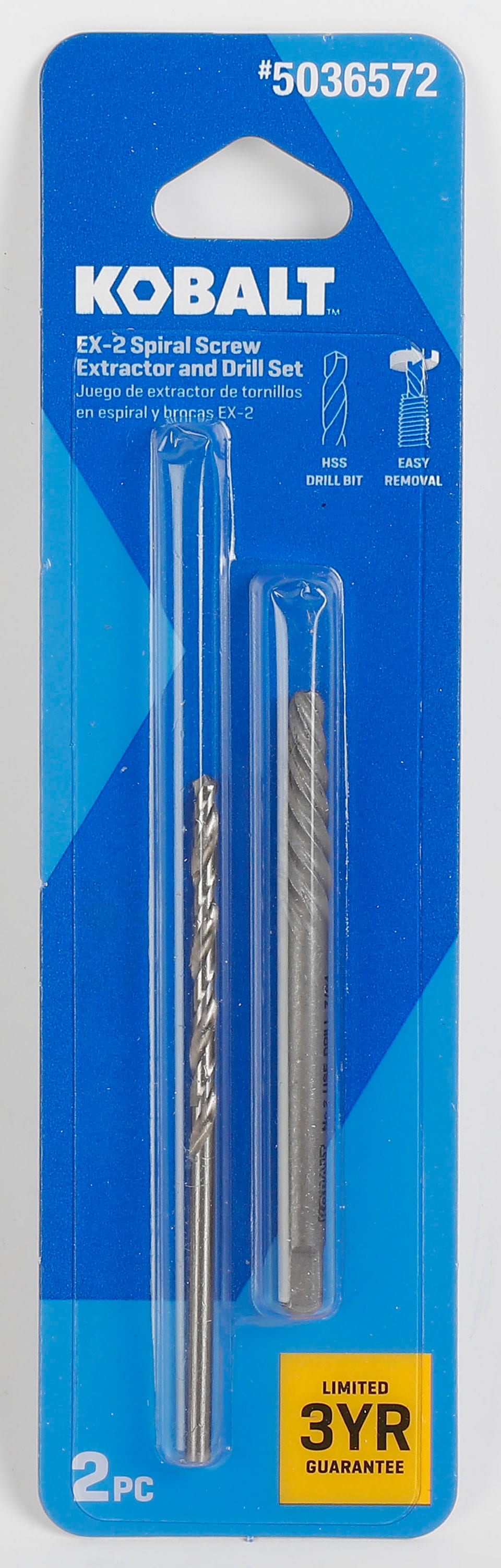 2-Pack High Carbon Steel/Hss Set Screw Extractor and Drill Bit Set 59956