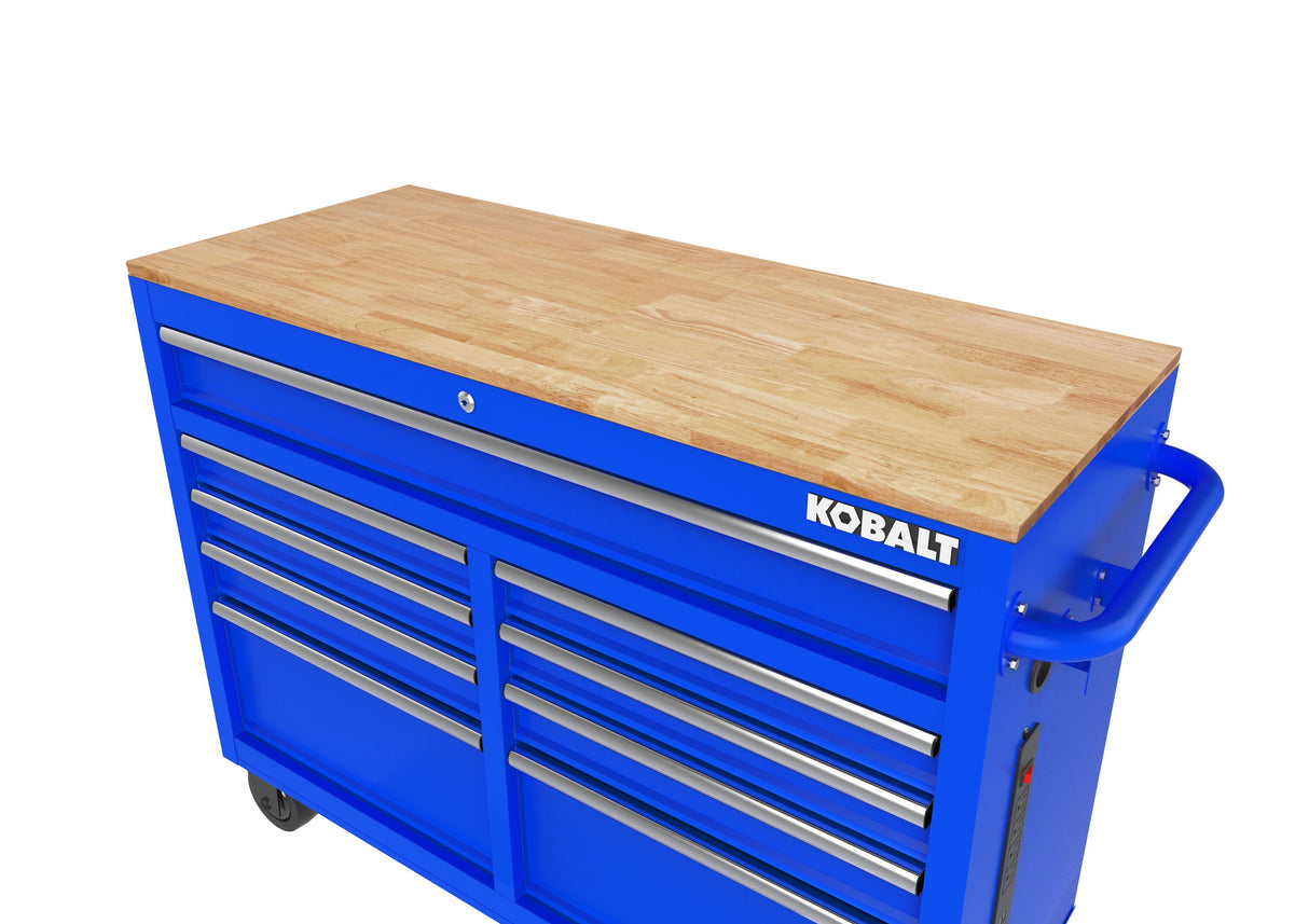 46.1-in L x 37.2-in H 9-Drawers Rolling Blue Wood Work Bench 19207