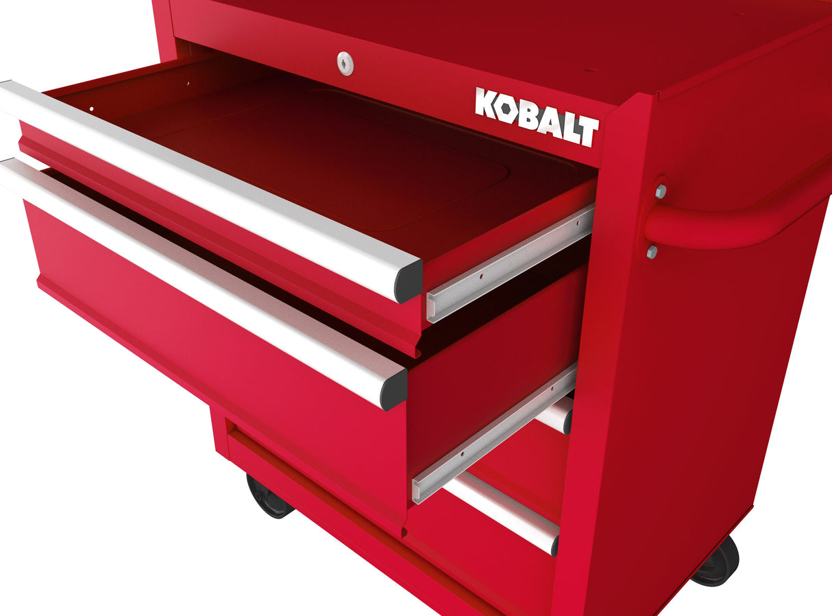 26.7-in W x 33-in H 4-Drawer Steel Rolling Tool Cabinet (Red) 19214