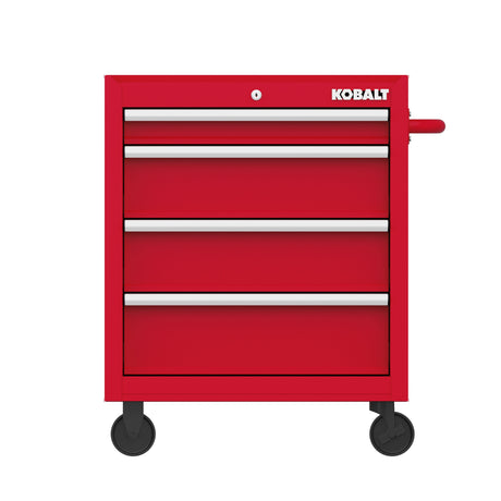 26.7-in W x 33-in H 4-Drawer Steel Rolling Tool Cabinet (Red) 19214