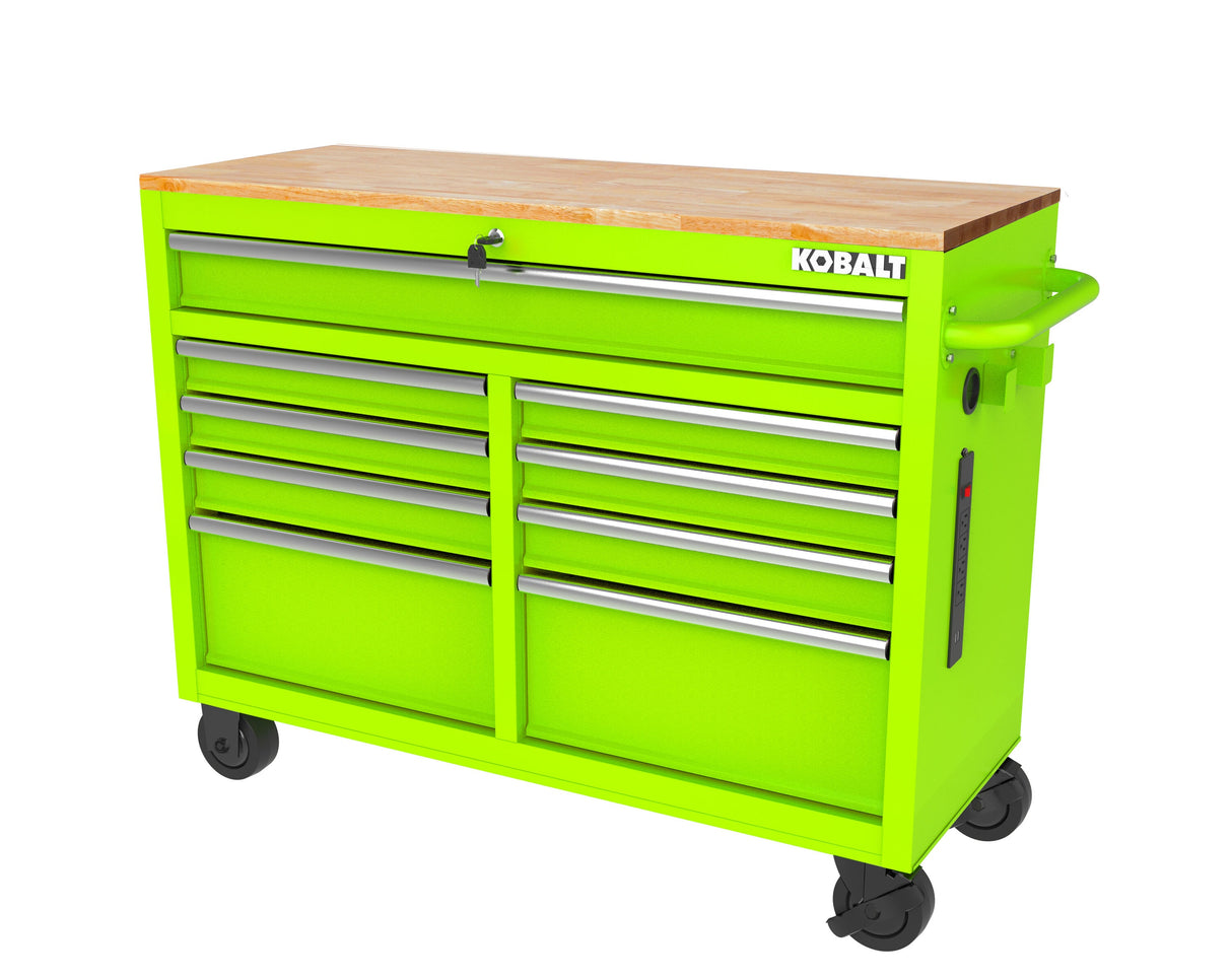 46.1-in L x 37.2-in H 9-Drawers Rolling Green Wood Work Bench 19222