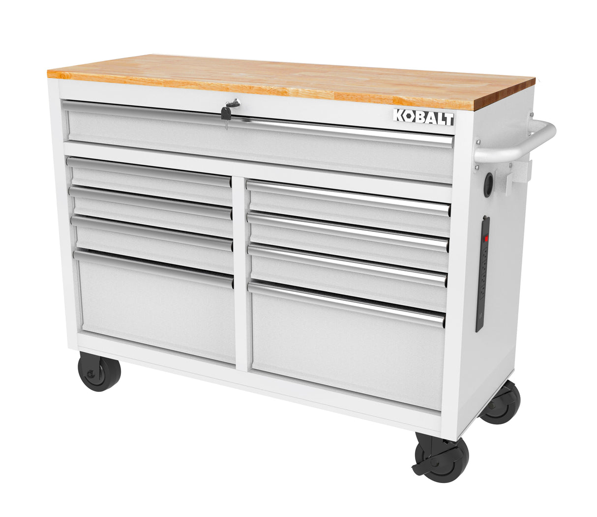 46.1-in L x 37.2-in H 9-Drawers Rolling White Wood Work Bench 19212