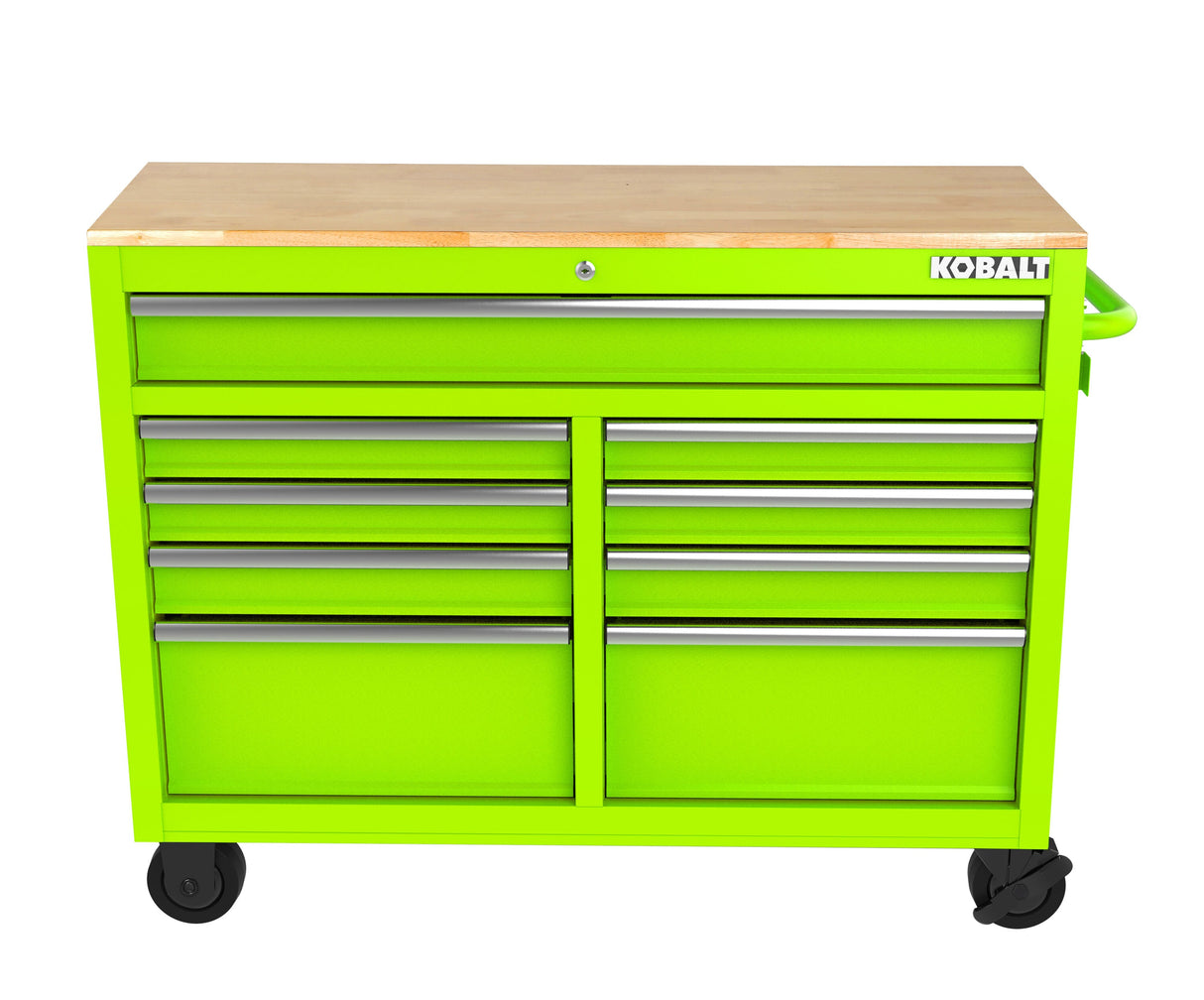 46.1-in L x 37.2-in H 9-Drawers Rolling Green Wood Work Bench 19222