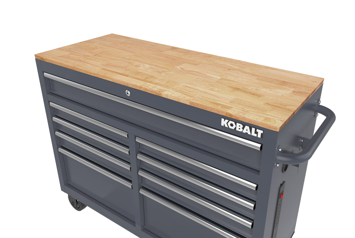 46.1-in L x 37.2-in H 9-Drawers Rolling Gray Wood Work Bench 19227