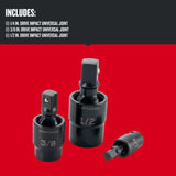 3-Piece 1/4-in; 3/8-in; 1/2-in to 1/4-in; 3/8-in; 1/2-in Standard Socket Adapter CMMT57569