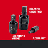 3-Piece 1/4-in; 3/8-in; 1/2-in to 1/4-in; 3/8-in; 1/2-in Standard Socket Adapter CMMT57569