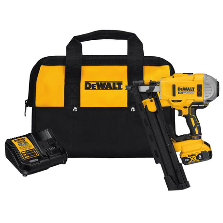 20V MAX XR Lithium-Ion Cordless Brushless 2-Speed 21° Plastic Collated Framing Nailer with 4.0Ah Battery and Charger