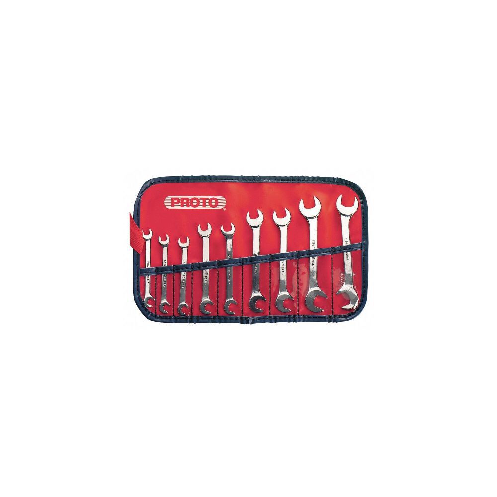 9 Piece Satin Short Angle Open-End Wrench Set J3300A