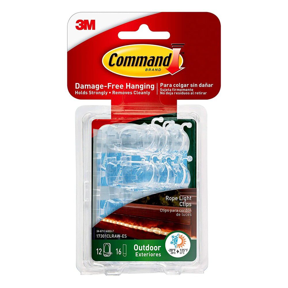 Command Small Clear Outdoor Rope Light Clip 5000485