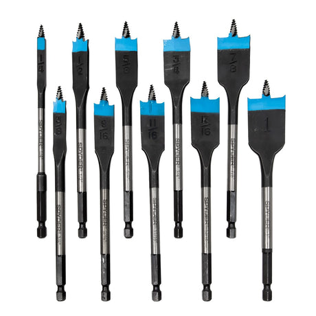 Stinger 10-Piece x 6-in Woodboring Spade Drill Bit Set 11027