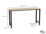 ProGarage 60.6-in L x 35.2-in H Matte Black/Rubberwood Wood Adjustable Height Work Bench 1084500