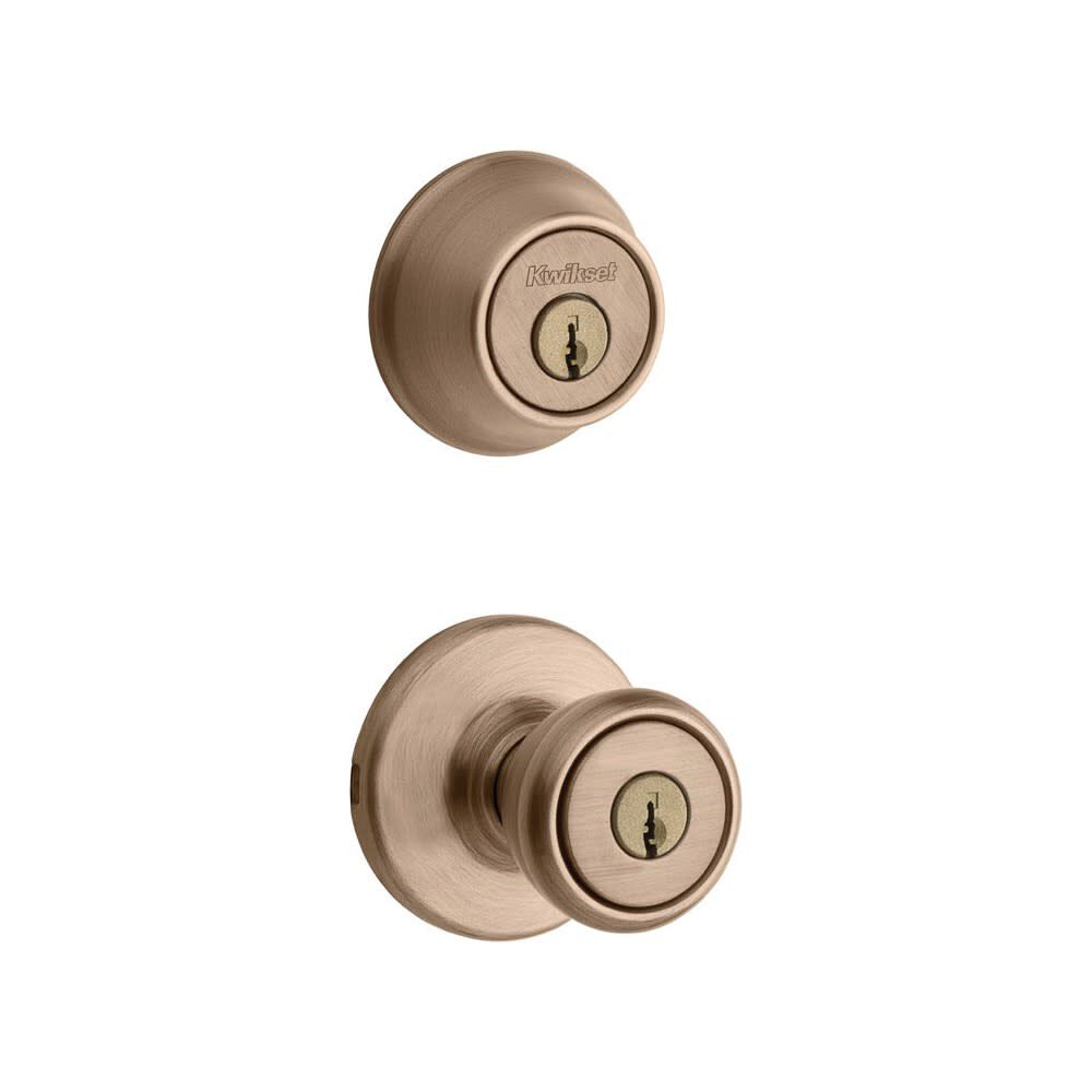 Deadbolt Set Brass Tylo Door Knob & Double Cylinder 96950-164