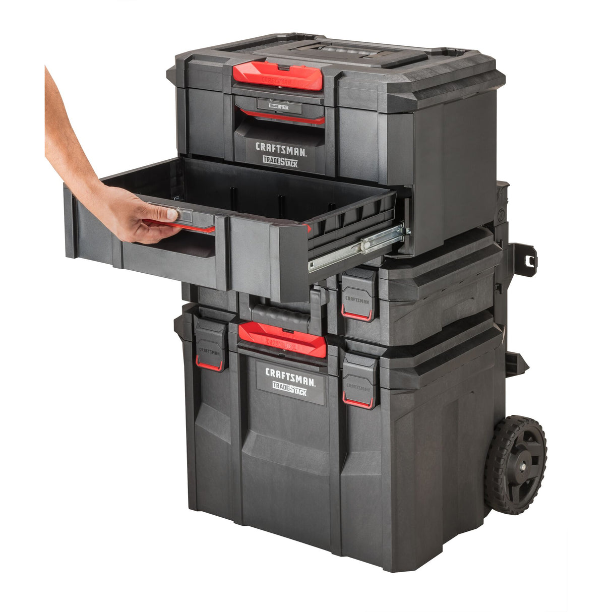 TRADESTACK System 21.45-in W x 12.79-in H x 13.85-in D 2-Drawer Black Structural Foam Tool Box CMST21404