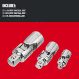 3-Piece 1/4-in, 3/8-in, 1/2-in to 1/4-in, 3/8-in, 1/2-in Universal Joint Set CMMT99277