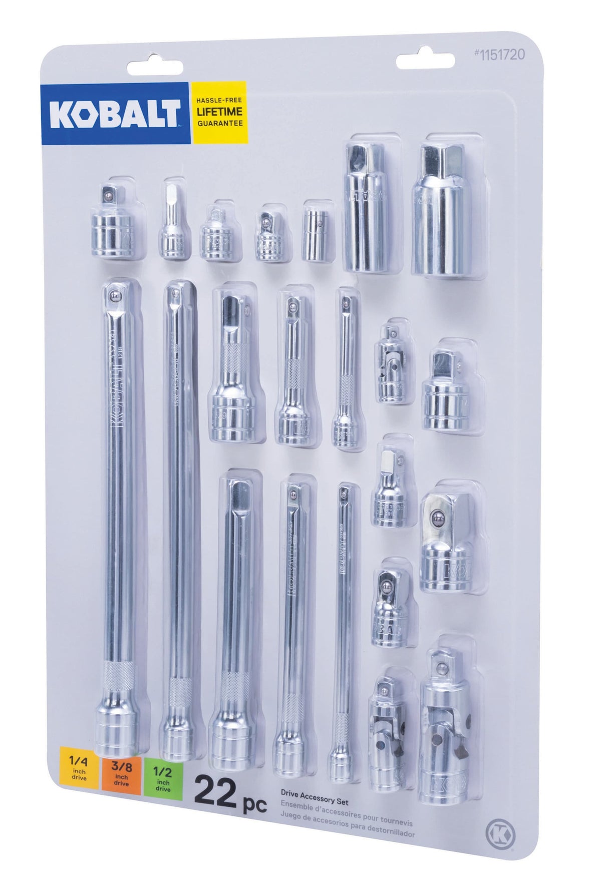 22-Piece 1/4-in, 3/8-in and 1/2-in Drive Accessory Set 81241