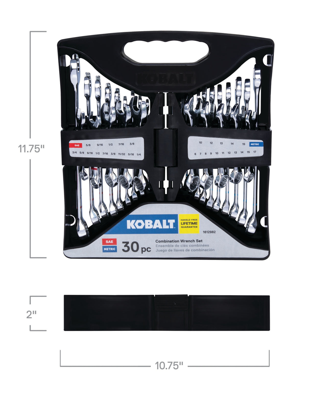 30-Piece Set 12-point (Sae) and Metric Standard Combination Wrench Includes Hard Case 81331