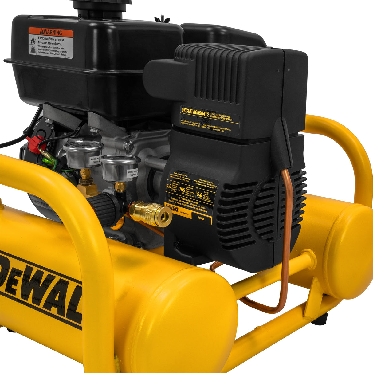 4-Gallon Portable Gas 155 PSI Pancake Air Compressor DXCMTA6590412