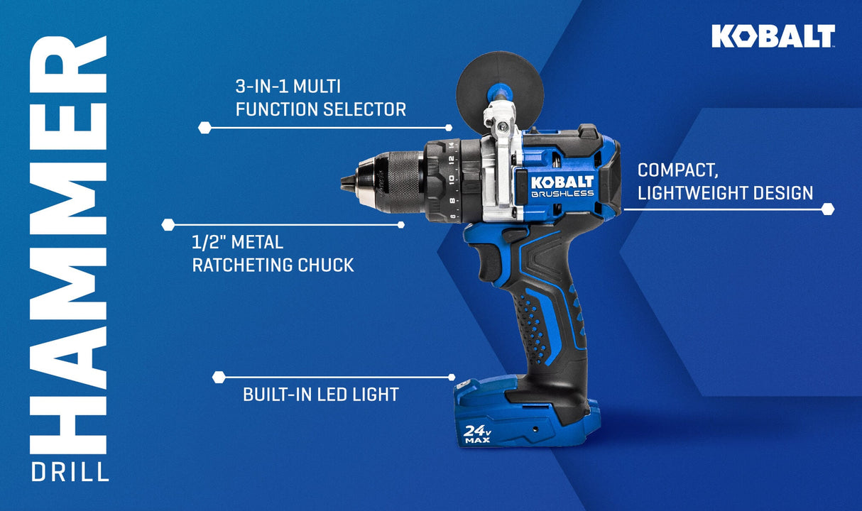 Next-Gen 1/2-in 24-volt Variable Speed Brushless Cordless Hammer Drill(Bare Tool) KHD 124B-03