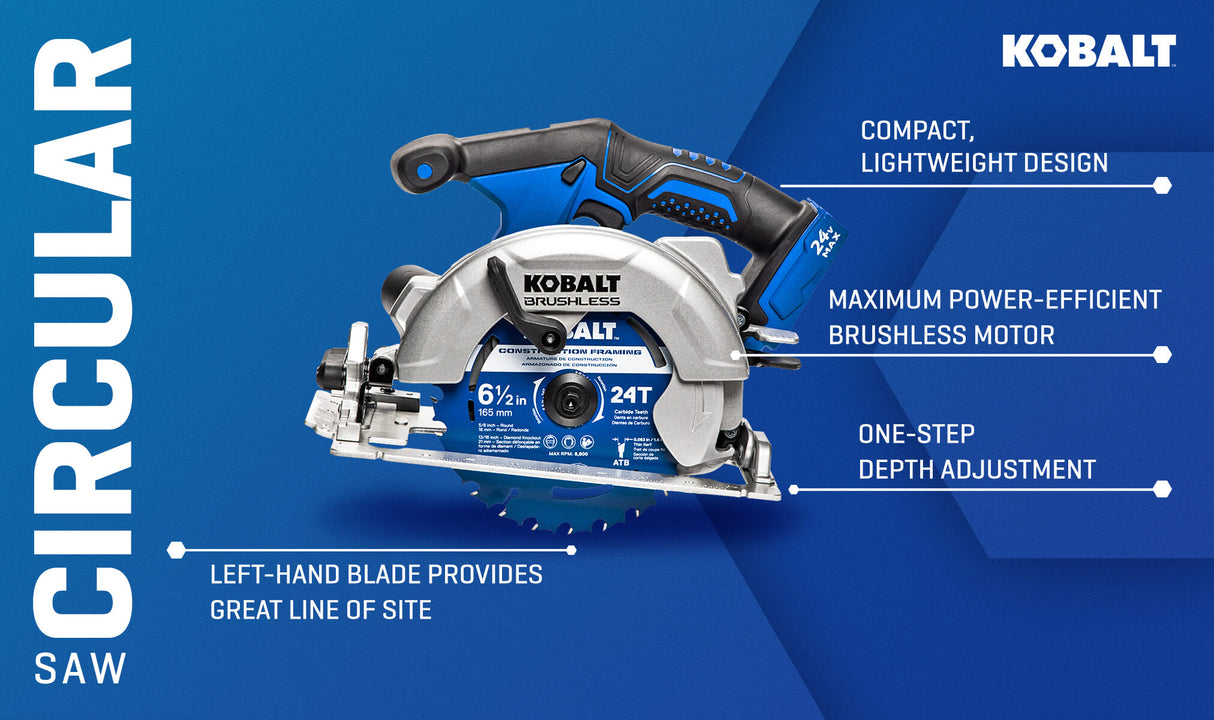 Next-Gen 24-volt 6-1/2-in Brushless Cordless Circular Saw (Bare Tool) KCS 124B-03