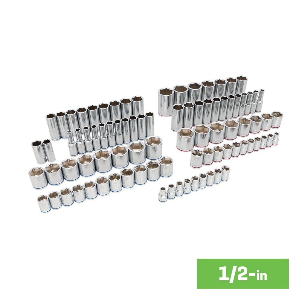 1/4-in to 1/2-in Drive Standard (SAE) and Metric Shallow/Deep Socket Set (211-Pieces) 81796