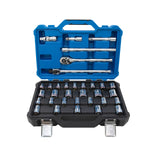 33-Piece Standard (SAE) and Metric Polished Chrome Mechanics Tool Set with Hard Case 86757