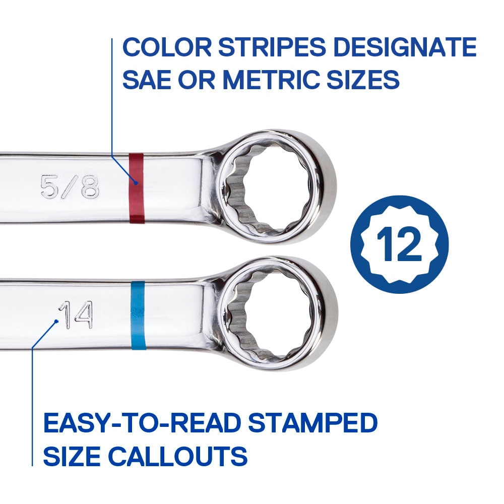 5-Piece Set 12-point Metric Combination Wrench 81702