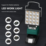 Suitable for Makita 18V Battery Work Light, LED Flood Light, Cordless Work Light, LED Floodlight, Includes Handbag, Smartphone Charging, USB Charging, Type-C Charging, Ultra Brightness, Portable