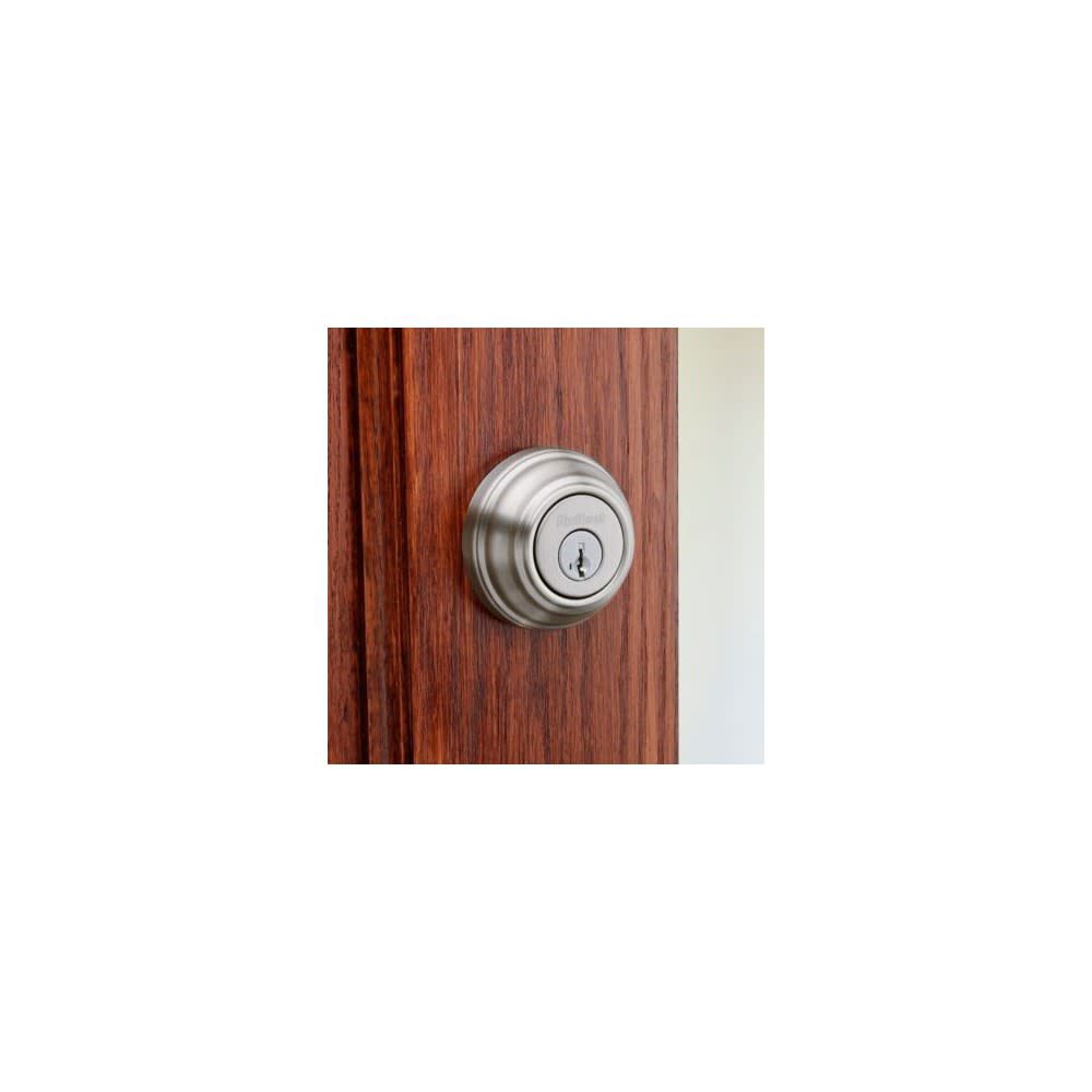 SmartKey Door Deadbolt Satin Nickel Double Cylinder Round 99850-074