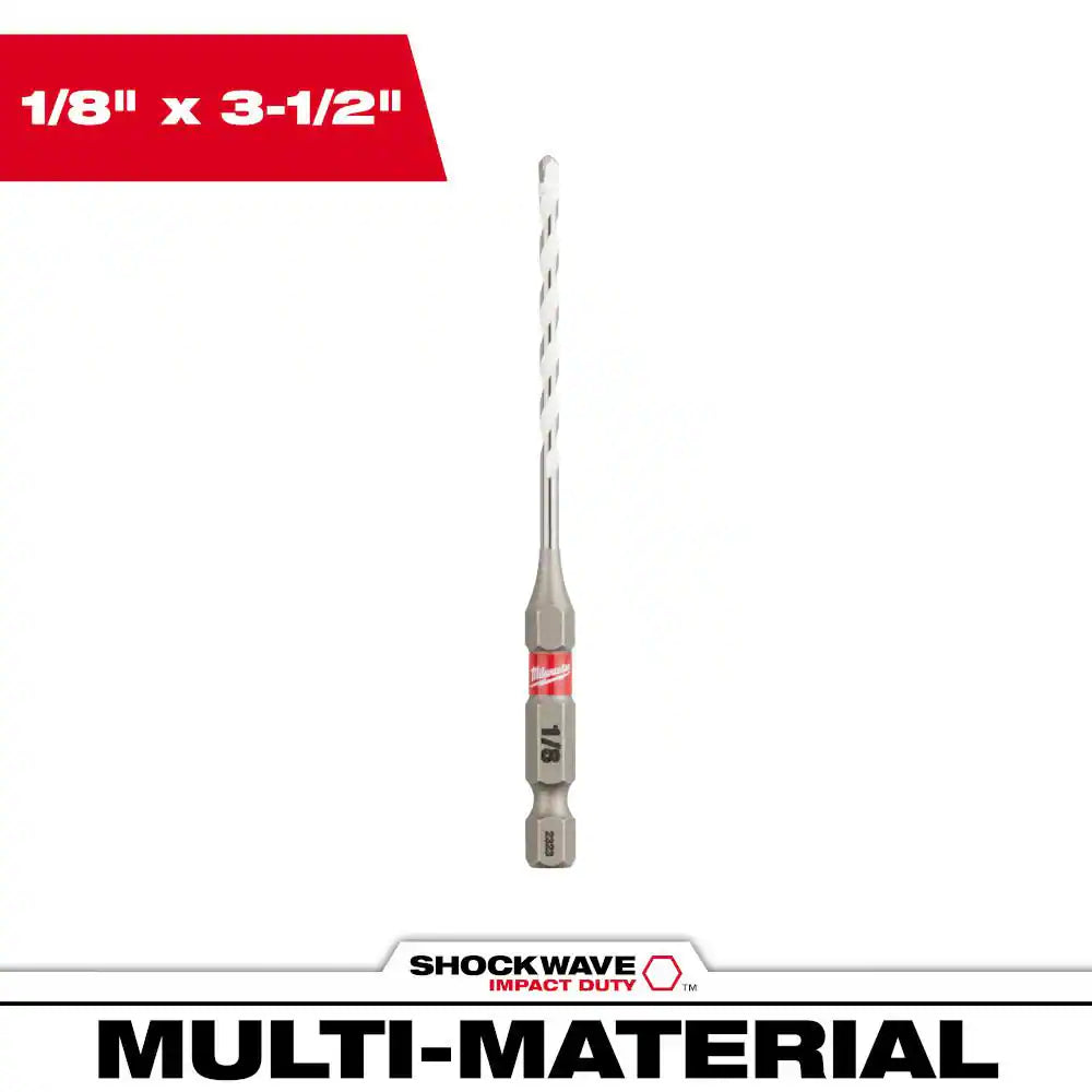 3/16 In. X 4 In. X 6 In. SHOCKWAVE Carbide Multi-Material Drill Bit