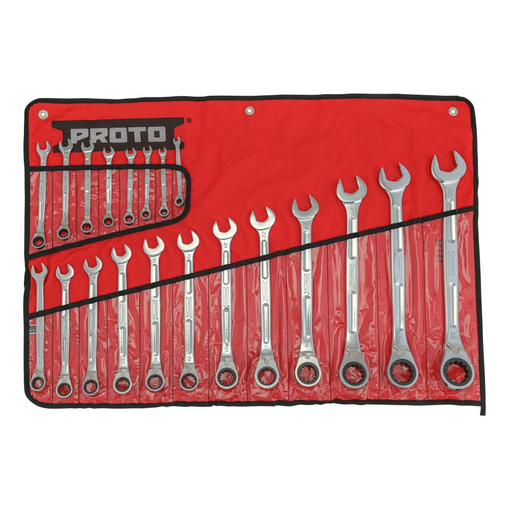 20 Piece Metric Ratcheting Combo Wrench Set JSCVM-20SB