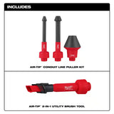 AIR-TIP 1-1/4 In. - 2-1/2 In. Conduit Line Puller Attachment and 2-IN-1 Utility Brush for Wet/Dry Shop Vacuums (4-Piece)