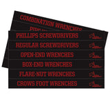 Set of 48 Plain Red on Black Magnetic Toolbox Labels Magnetic Accessory GMLB110