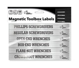 Set of 48 Plain Black on Brushed Silver Magnetic Toolbox Labels Magnetic Accessory GMLB112