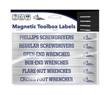 Set of 48 Plain Blue on Brushed Silver Magnetic Toolbox Labels Magnetic Accessory GMLB111