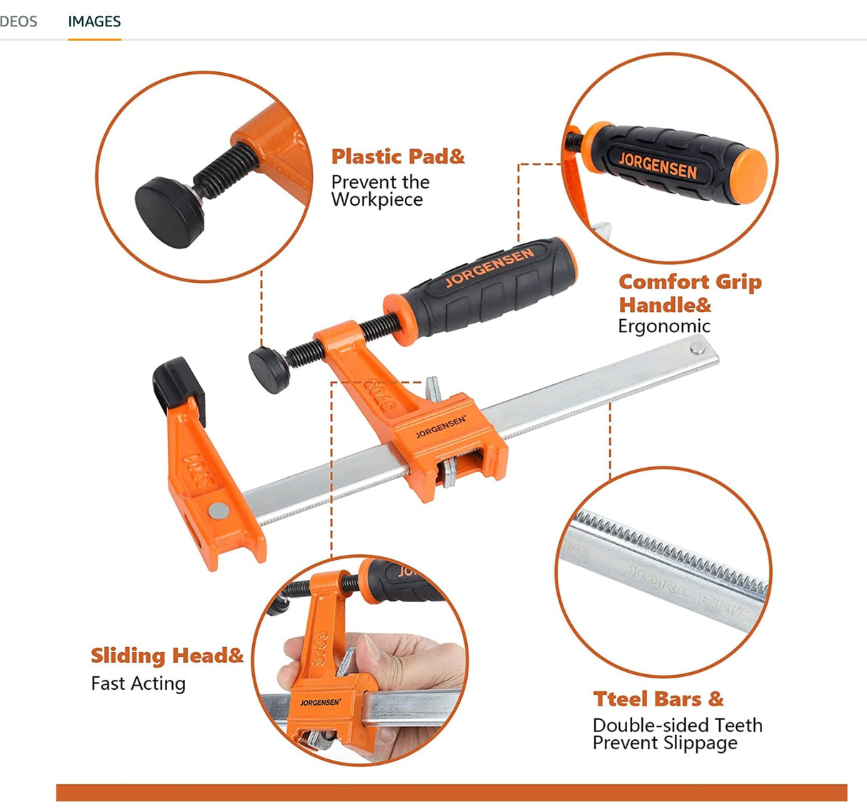 4-in 300lb Bar Clamp 3704-LD