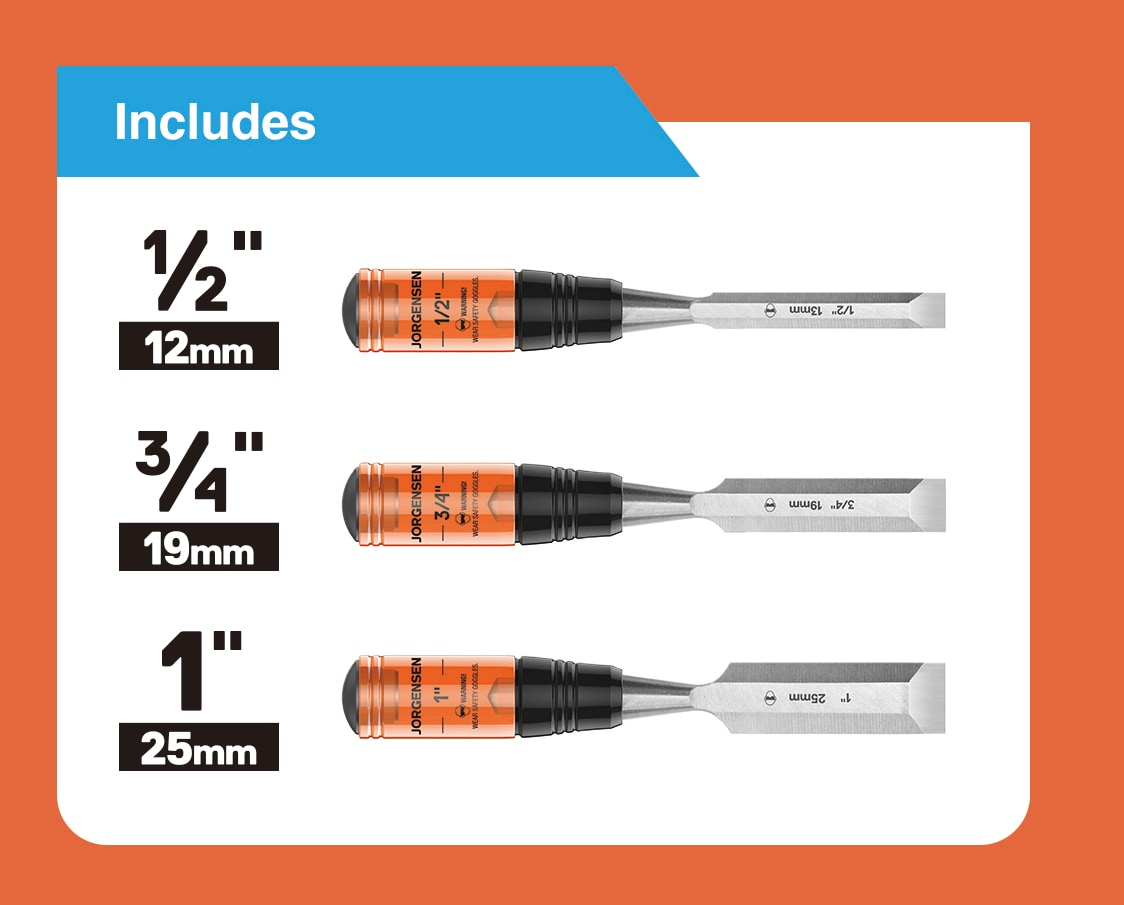 3-Pack Woodworking Chisels Set 70510