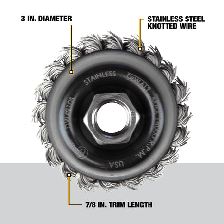3-in Coarse Wire Cup Brush Angle Grinder DW4910S