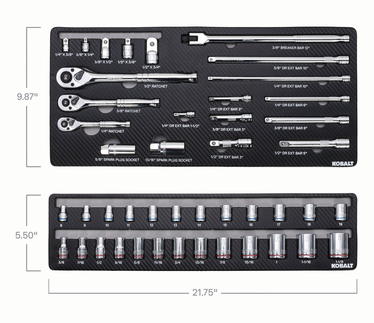 300-Piece Standard (SAE) and Metric Polished Chrome Mechanics Tool Set 80736