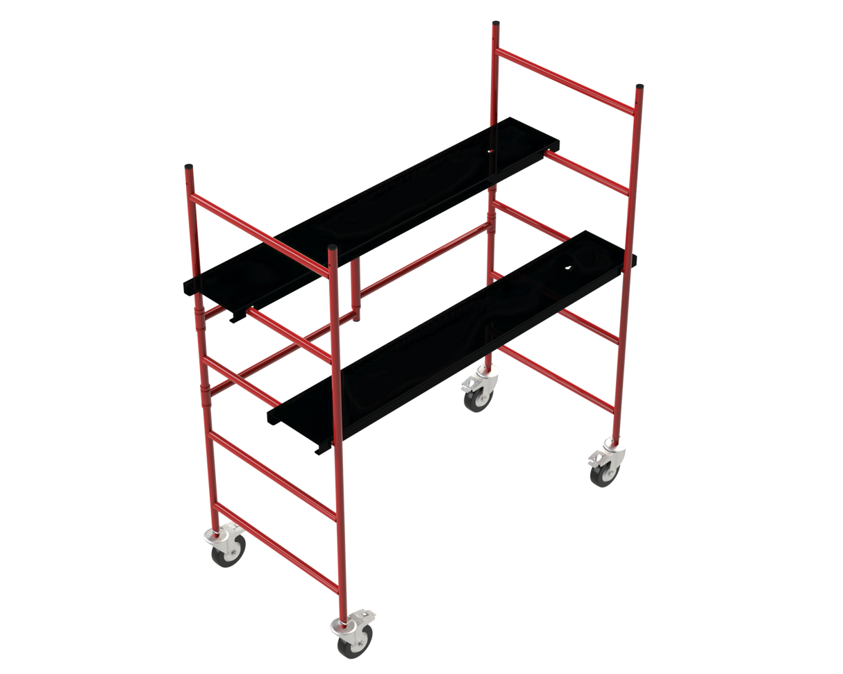 Steel 5.12-ft H x 3.65-ft L Adjustable Rolling Scaffold 900-lb MPMFS5+BFL