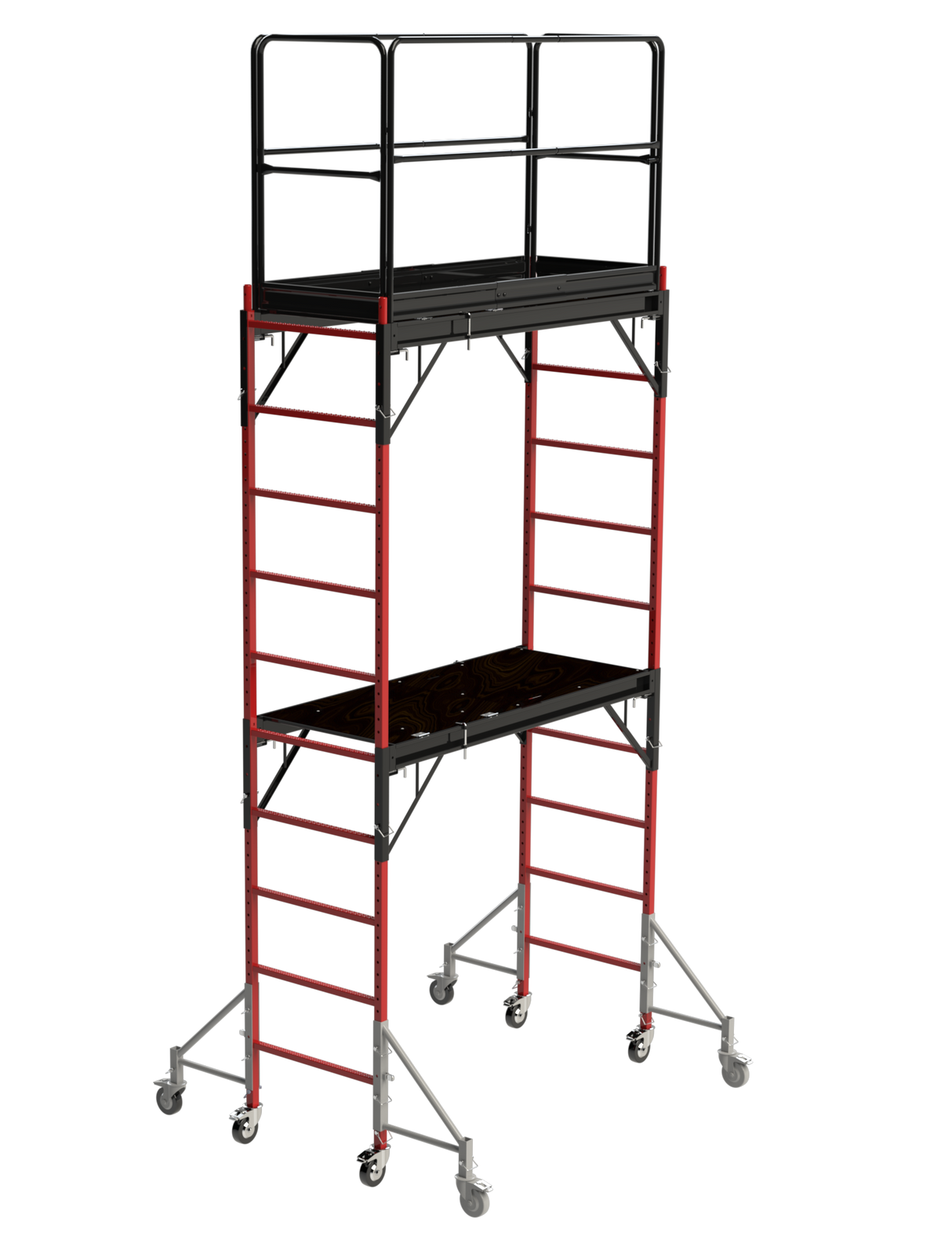 Steel 15.42-ft H x 6.1-ft L Multi-Purpose 2-Tier Baker Style Scaffold 1100-lb MPISUSD+BFL