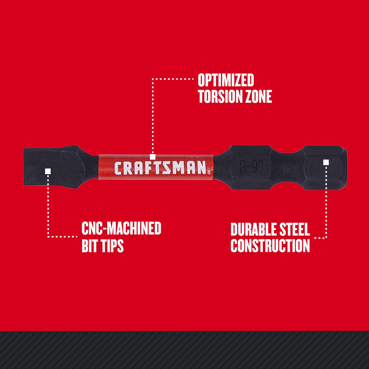 Impact-Rated 1/4-in x 2-in Slotted Impact Driver Bit (2-Piece) CMAF32SL2