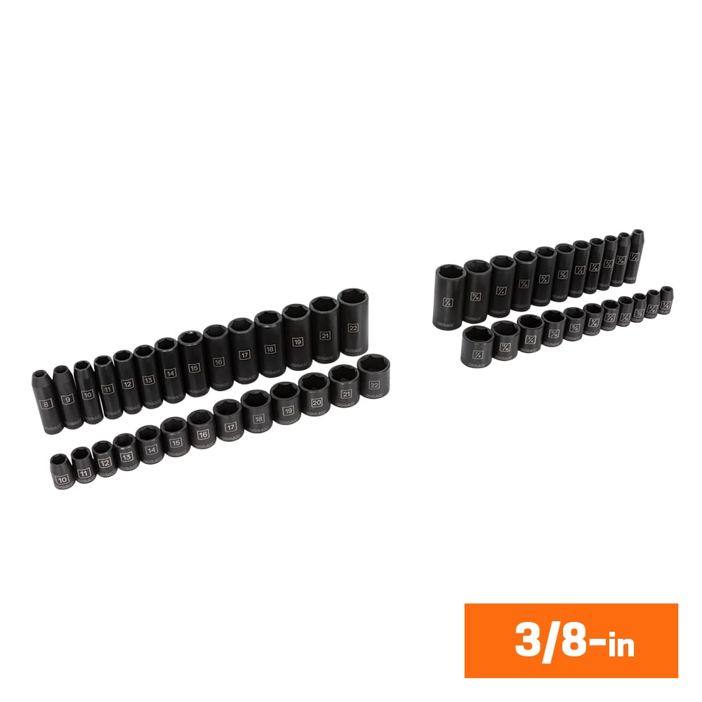 139-Piece Standard (SAE) and Metric 1/2-in;3/8-in Drive Set 6-point Impact Socket Set 81800